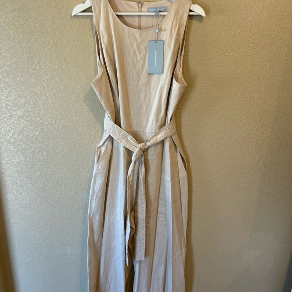 Not for sale- ANTONIO MELANI Size 14 Linen Natural Sleeveless Jumpsuit Wide Leg - Picture 5 of 11